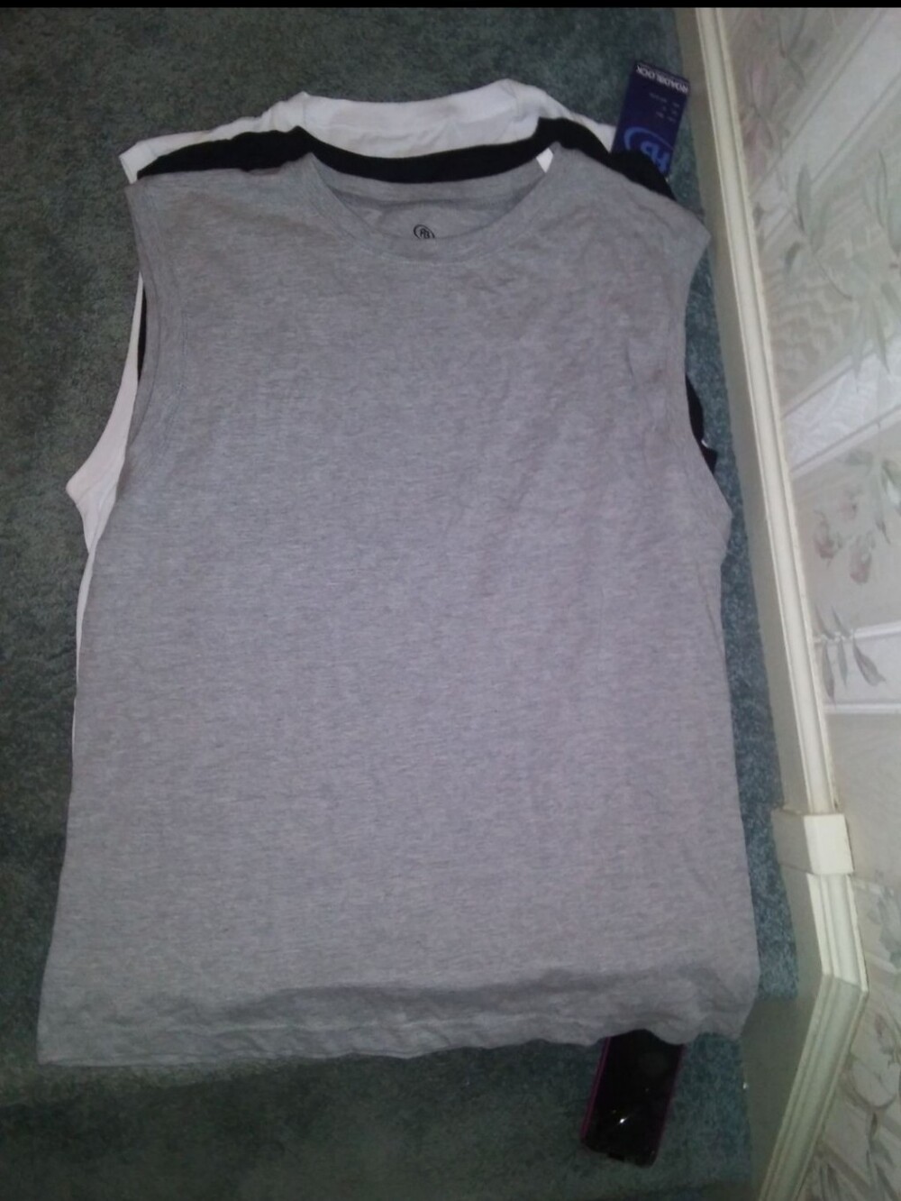 Men's 3 PACK MUSCLE Sleeveless Shirts, Black, White, Gray XL NEW